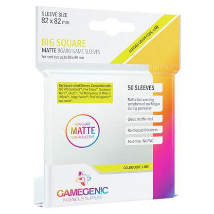 Gamegenic Sleeves: Matte Big Square 82X82MM (50ST) - Lime